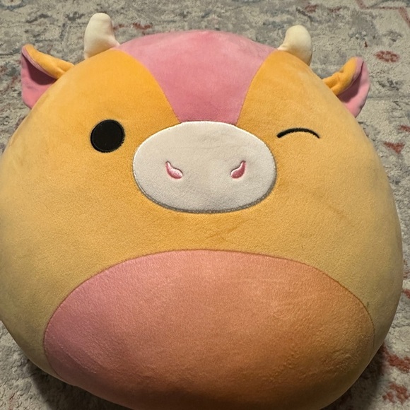 Squishmallows Pink and Orange Cow Plush - Picture 1 of 6